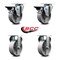 Service Caster 4'' Semi Steel Wheel Swivel Top Plate Caster Set with 2 Posi Brakes 2 Rigid, 4PK SCC-20S414-SSS-PLB-2-R-2 - alternate 4